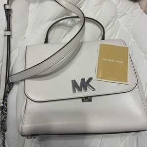 Michael Kors white crossbody handbag